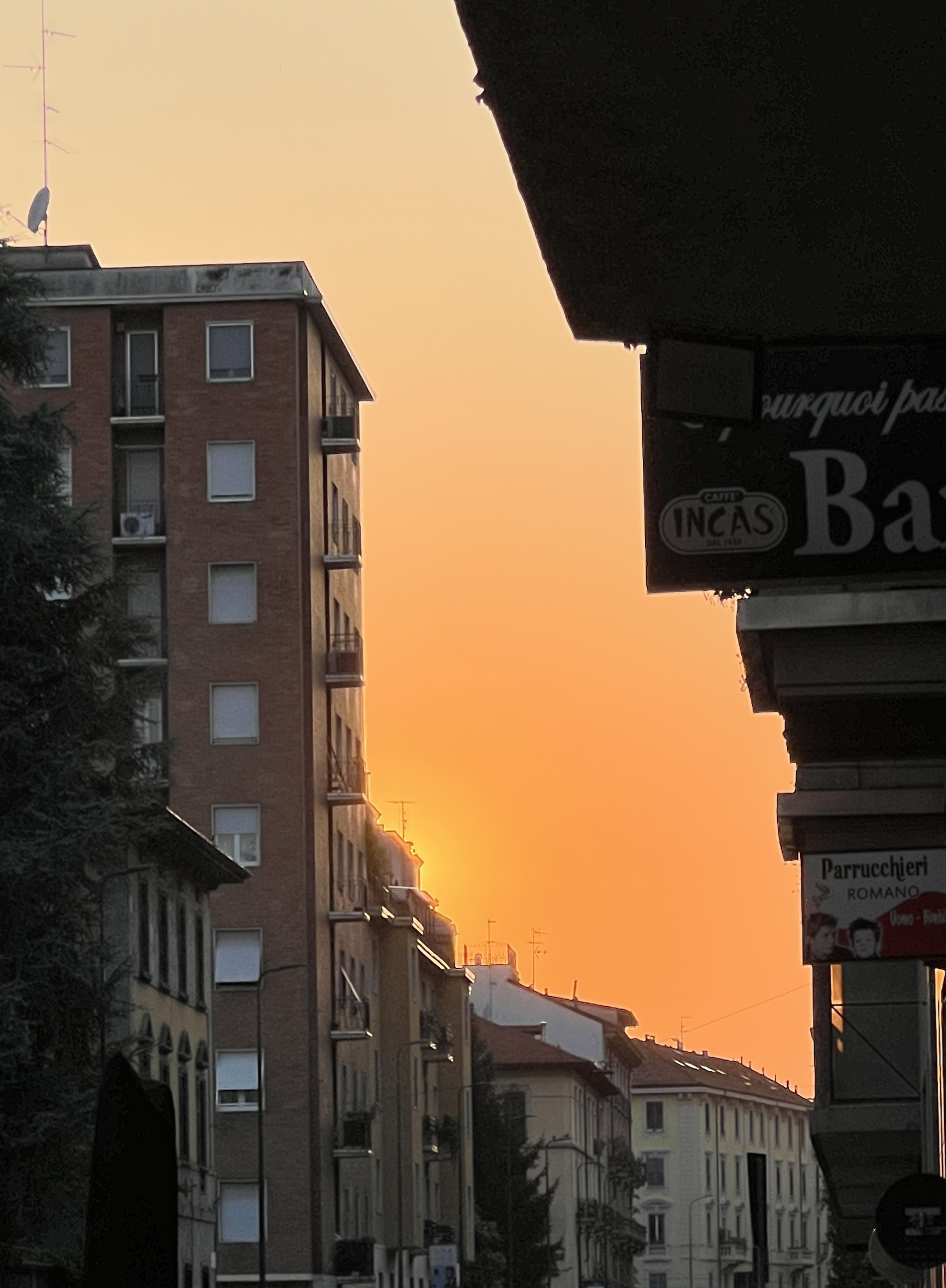 Sunset in Milan, July 2024