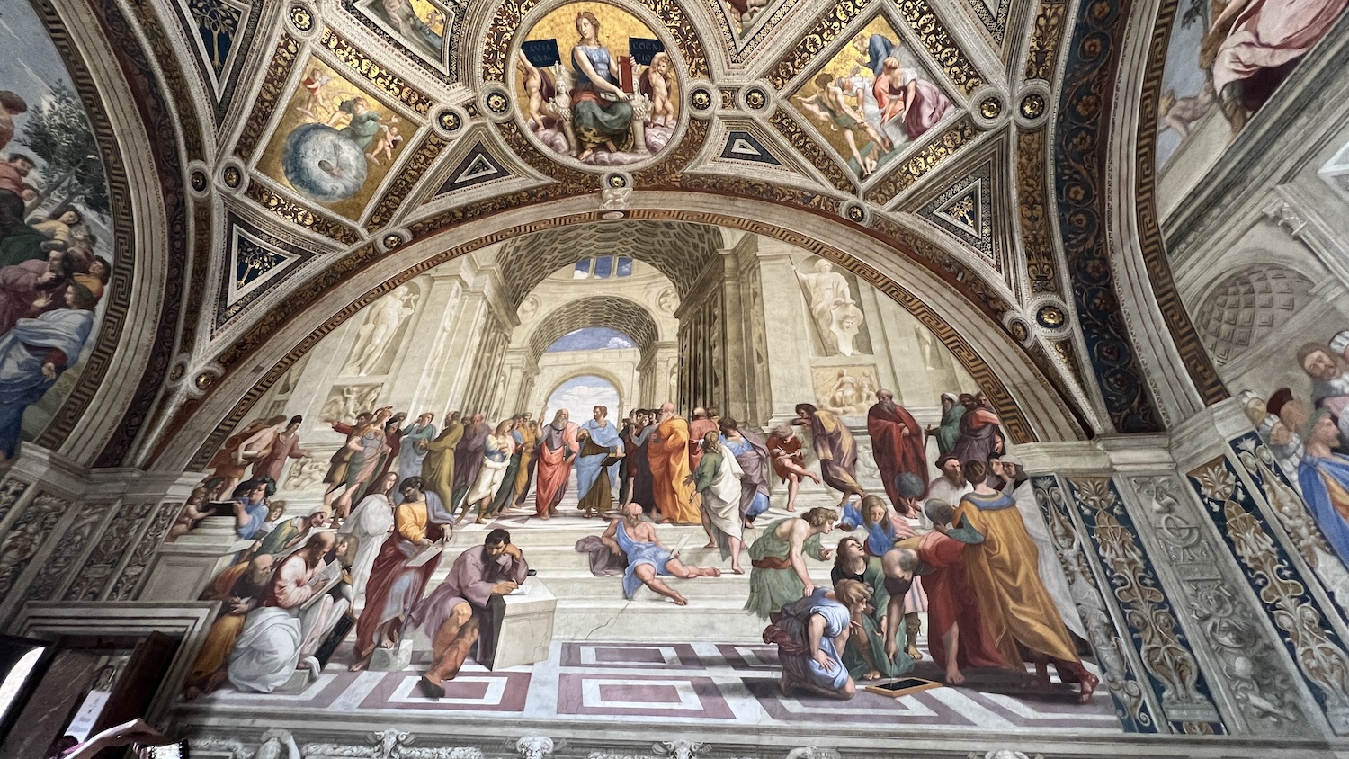 Raphael, School of Athens painting in the Vatican Museum, August 2024